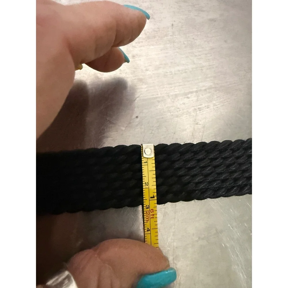 Brighton Mens Braided Leather Belt 38 & Black Woven Belt 42 Lot 2 USA Brass